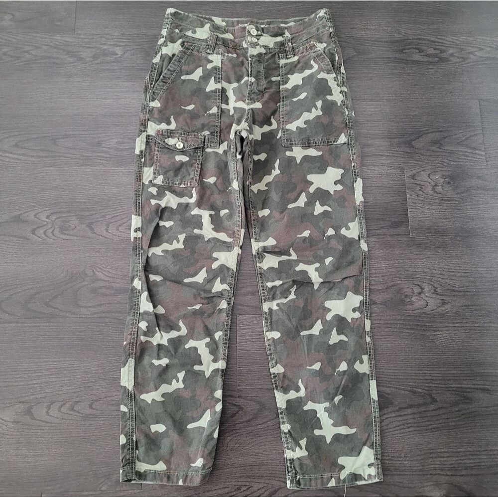 Anthropologie The Wanderer Camouflage Utility Pants Size 28 Green Camo Gorpcore